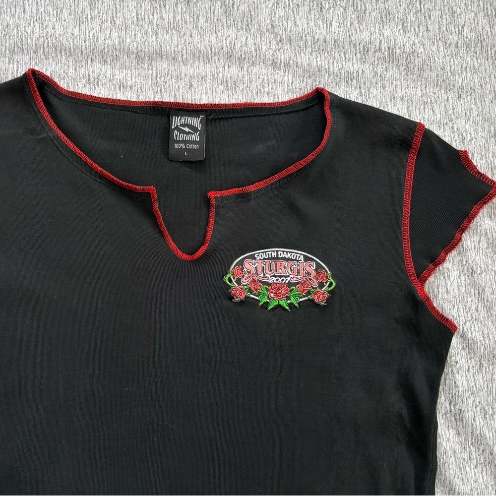 Vintage Y2K Sturgis Harley Davidson Baby Tee - Picture 4 of 6